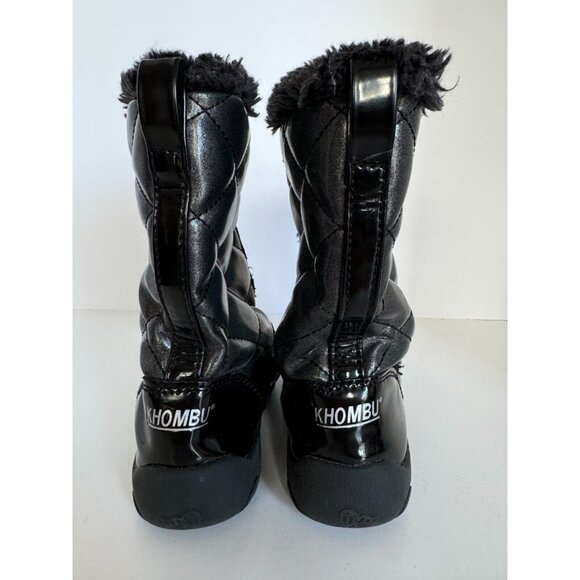 Khombu Winter Boots Solid Black Toddler Girls Size 9 Dana Faux Fur Waterproof - Picture 4 of 9